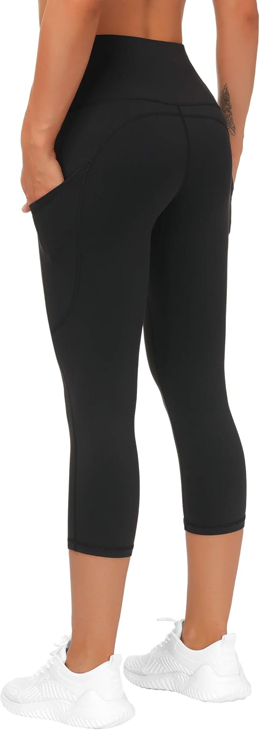 The Gym People | Thick High Waist Yoga Pants with Pockets - Tummy Control Leggings for Women