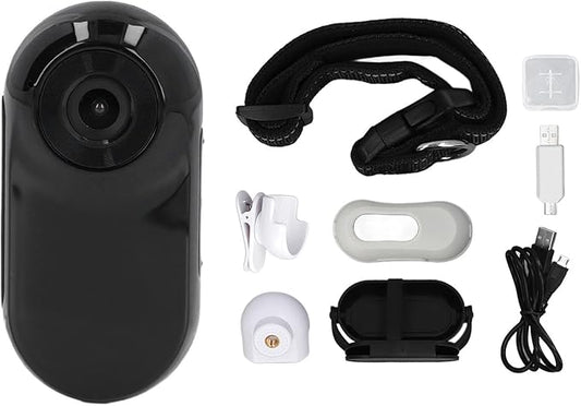 1080P HD Pet Collar Camera, 120 Super Wide Angle OTG Connection Lightweight Wireless Small Pet Sport Camera with Back Clip, Video Record & Take Photos manually for Dogs Cat (Black)
