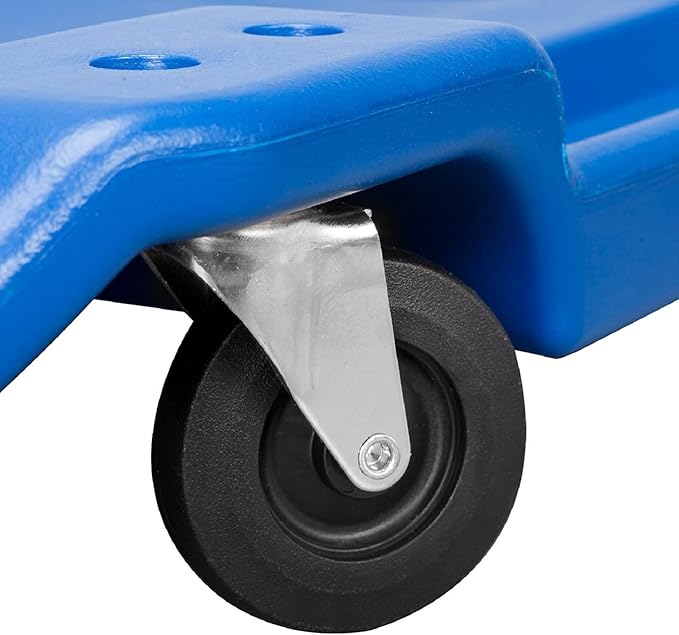 Big RED ATRP6240UR Blow Molded Plastic Rolling Garage/Shop Creeper: 40" Mechanic Cart with Padded Headrest and 6 Casters,250 LBS, Blue