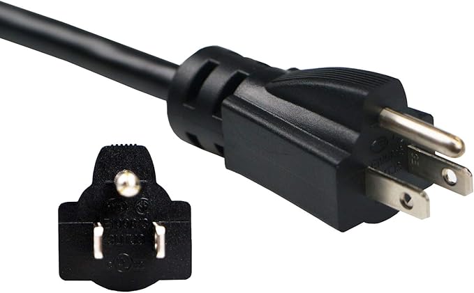 10 Feet Tool Power Cord 14AWG Heavy Duty 3 Prong 15A 125V 105℃ Temperature Resistance Waterproof Replacement Power Supply Cord (3.1 Meters,Black)