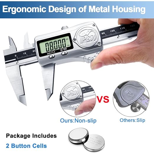 Kynup Caliper Measuring Tool IP67 Waterproof, Digital Caliper Outside Micrometer