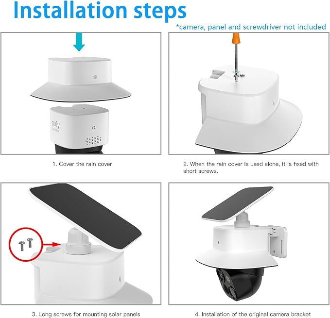 Sun Shade Rain Cover for eufy SoloCam S340