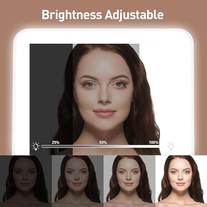 (2 Pack) 2025 Rechargeable Travel Makeup Vanity Mirror with 72 Led Lights,Portable Lighted Beauty Mirror,3 Color Lighting,Dimmable Touch Screen,Tabletop LED Folding Cosmetic Vanity Mirror Desk Table