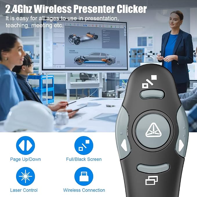 AMERTEER Presentation Clicker Wireless Presenter Remote Clicker