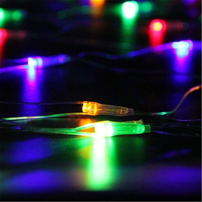 Colorful LED Fairy Mesh Net Lights Curtain Light, 9.84ftx6.56ft, 204 String LEDs, 8 Modes Decorative Xmas Tree Lighting for Thanksgiving, Christmas, Holiday, Party, Event, Multicolor