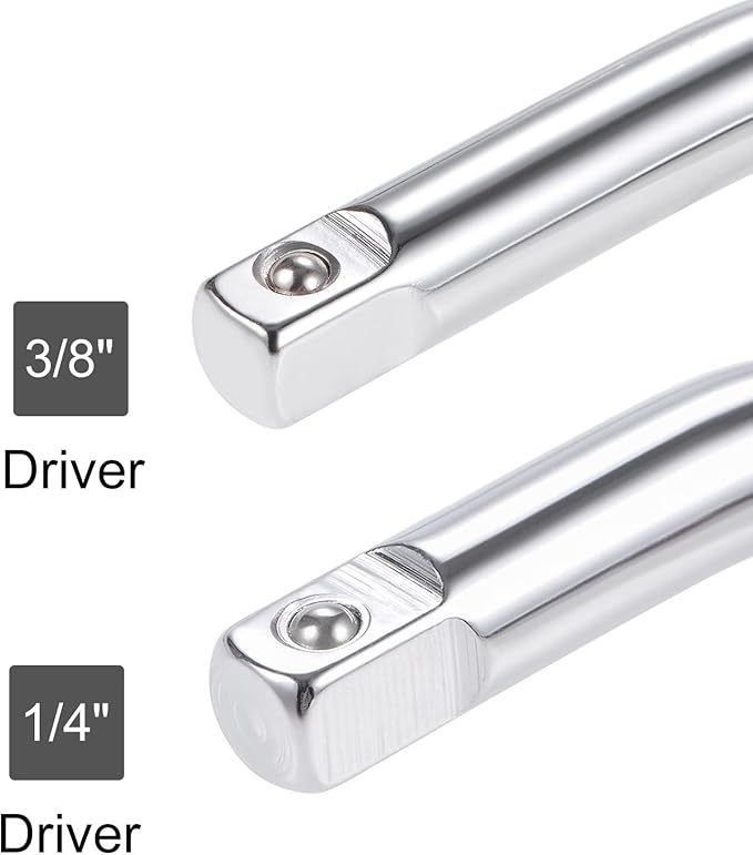 uxcell 1/4" & 3/8" Drive Socket Breaker Set, L Shape Extension Bar Wrench, CR-V