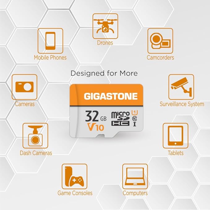 GIGASTONE 32GB Micro SD Card 2-Pack, V10 Video Recording, Surveillance