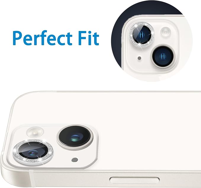 for iPhone 15 & iPhone 15 Plus Camera Lens Protector, Bling Glitter Diamond