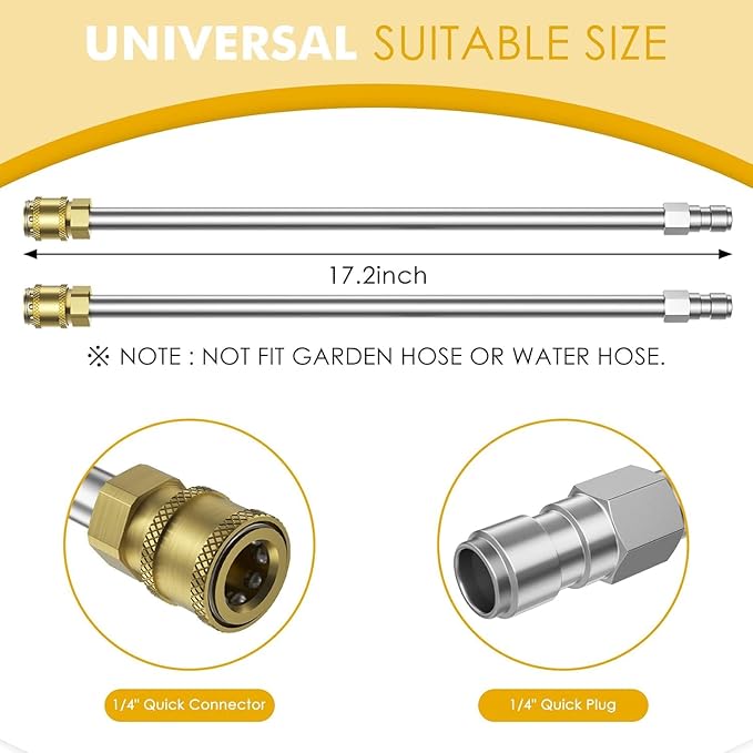 EVEAGE 20" Pressure Washer Surface Cleaner, Power Washer Surface Cleaner with 4 Wheels, Stainless Steel Housing Power Washer Accessories with 2 Extension Wand, 2 Replacement Nozzles (20inch-2)