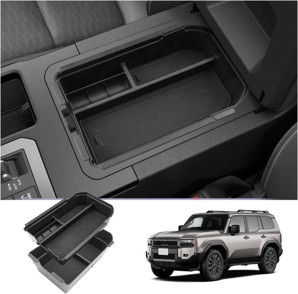 LUWU 2027 Land Cruiser Center Console Organizer - Compatible with 2024-2026 2027 Toyota Land Cruiser Accessories Under Screen Organizer Tray 2026 2027 LC250 Armrest Console Organizer