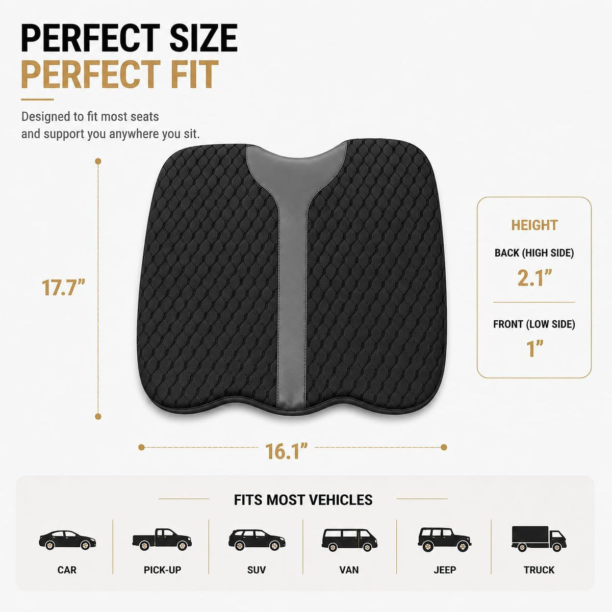 Car Seat Cushion, Ergonomic Memory Foam for Comfortable Driving