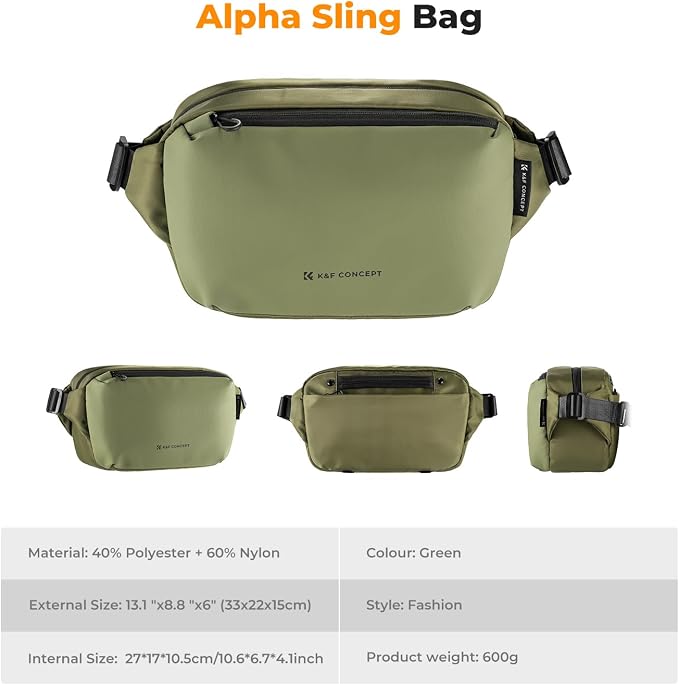 K&F CONCEPT Camera Sling Bag Crossbody Bag Waterproof Camera Shoulder Backpack