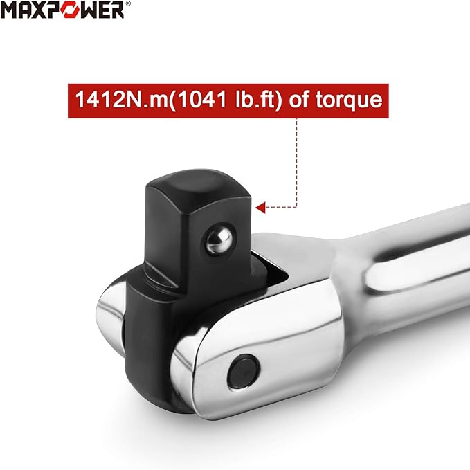 MAXPOWER Heavy Duty 3/4 Drive Breaker Bar 24-inch with Flex Handle