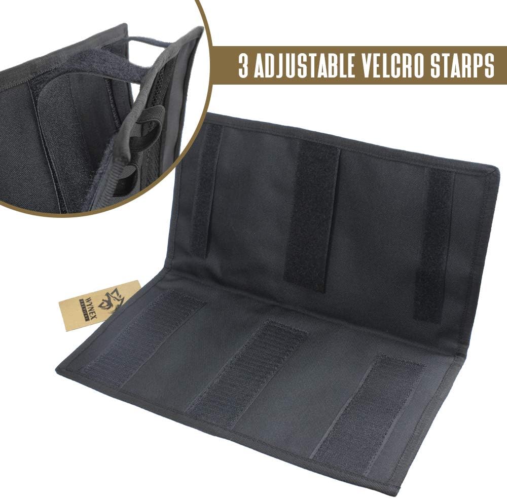 WYNEX Car Sun Visor Organizer with Double-Sided Folding MOLLE Panel, Auto Sun Visor Storage for Essentials &amp; Tactical Gear, Compatible with Cars, Pickup, Trucks, Vans, SUVs