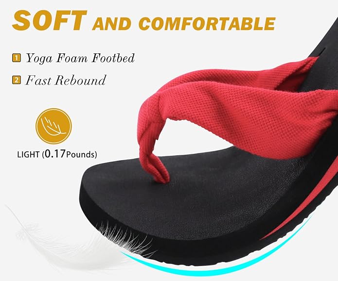KuaiLu Flip Flops for Women with Arch Support Yoga Mat Comfortable Summer Beach Walking Thong Cushion Sandals Slip On Indoor Outdoor