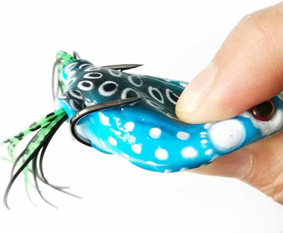 Skiennix Frog Lure Set - 5 Pcs Topwater Fishing Crankbait Soft Bait for Bass & Snakehead | 5.5CM 8G
