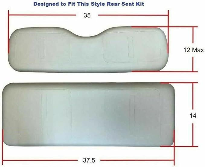 Huskey 4PCS Golf Cart Front/Rear Seat Covers for EZGO Freedom TXT 2014+, Valor Custom Two-Tone Black/Orange Diamond Stitching with Orange Piping, Marine Grade Vinyl Material, Staple on Design