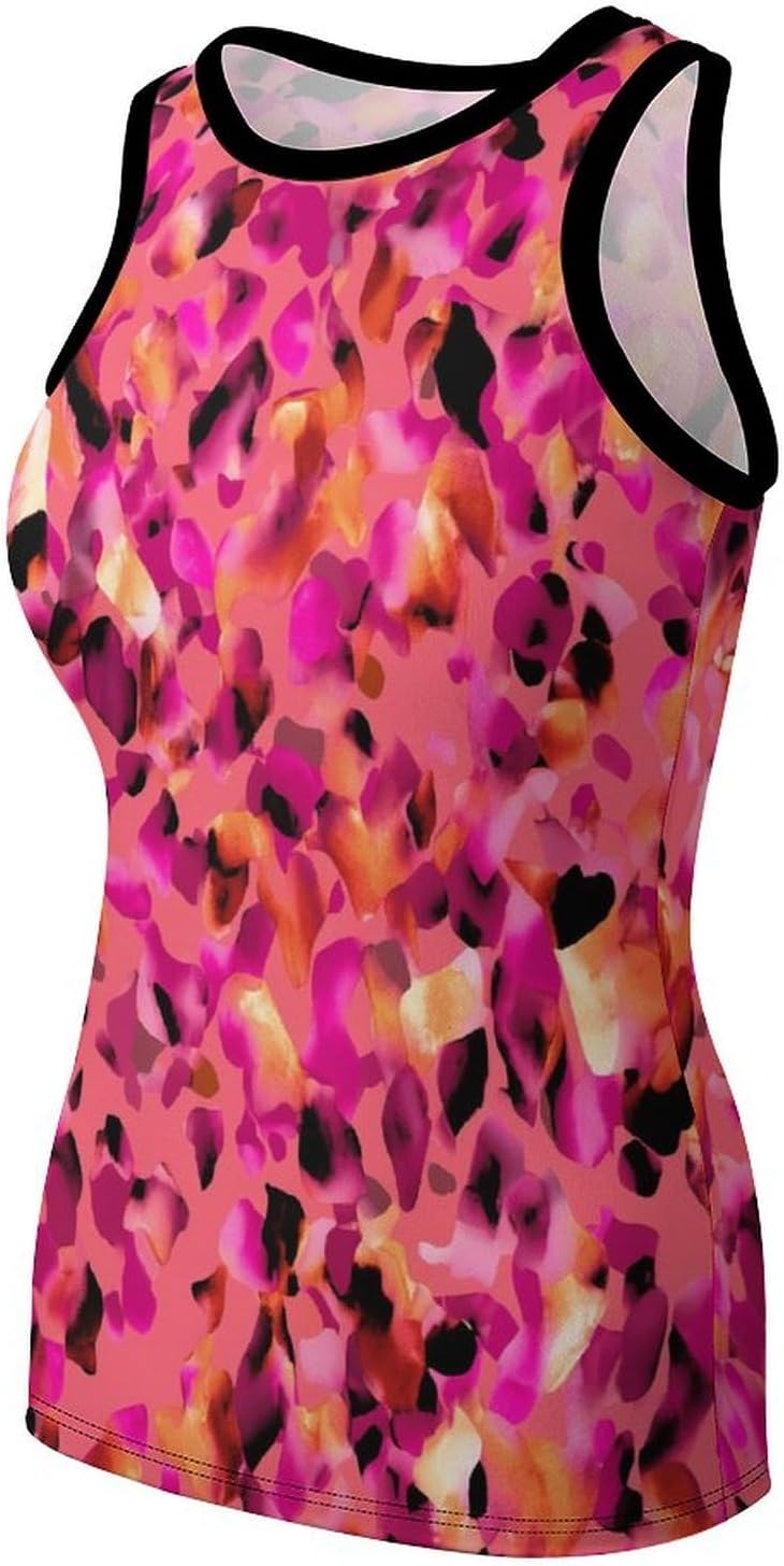 Skiennix Women's Sleeveless Leopard Tank Top - Sexy Slim Fit Graphic Tee for Summer Casual Wear