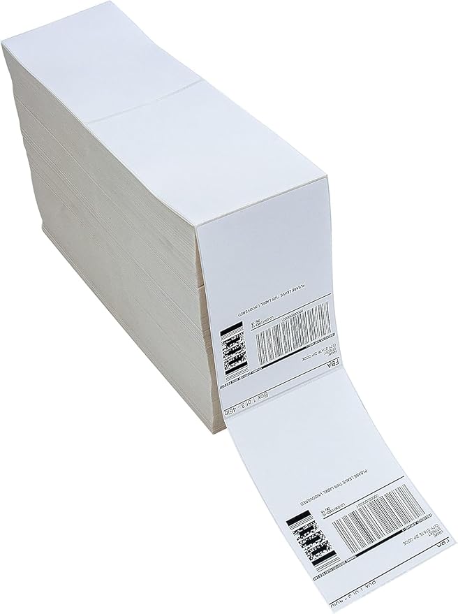 L LIKED 270000 Fanfold 4" x 6" Direct Thermal Labels,