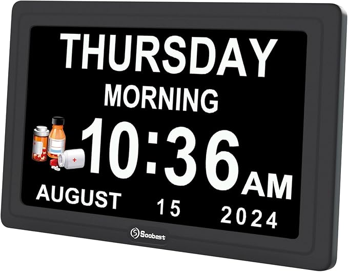 Soobest Dementia Digital Clock for Seniors Elderly, 20 Alarm Reminders 3