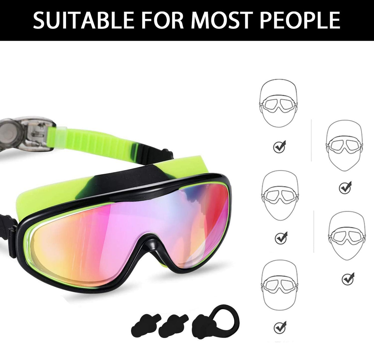 Skiennix Kids Swim Goggles - Comfortable Swimming Glasses for Ages 3 to 15 | 2 Pack