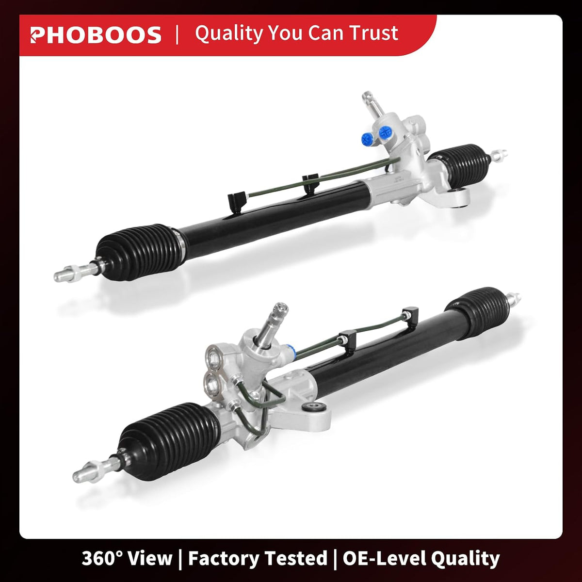PHOBOOS Hydraulic Power Steering Rack and Pinion Assembly Compatible with Acura TSX 2004-2008, L4 2.4L. New Unit, Leak-proof, Direct Bolt-On Fit, Ref. 26-2720
