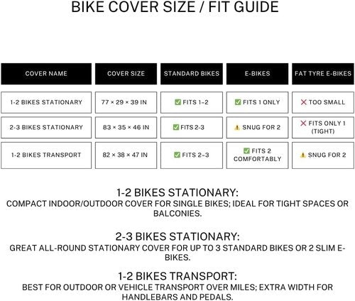 Bike Cover | Skiennix Waterproof Outdoor 210D - Heavy Duty Oxford for 2-3 Bikes with Carry Bag
