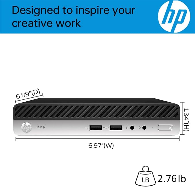 HP Mini PC, Intel Core i5-9500T, 16GB DDR4 RAM, 512GB SSD, 2X DisplayPort | Ultra-Mini Design Desktop Computer, Idea for Web Browsing, Video Editing & Coding, Keyboard & Mouse Included, Windows 11 Pro