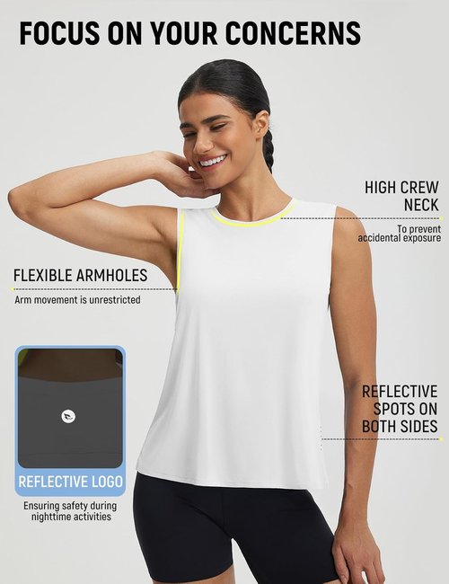 Baleaf Women's Lightweight Sleeveless Workout Tank Top - Quick Dry Athletic Yoga & Tennis Gym Wear