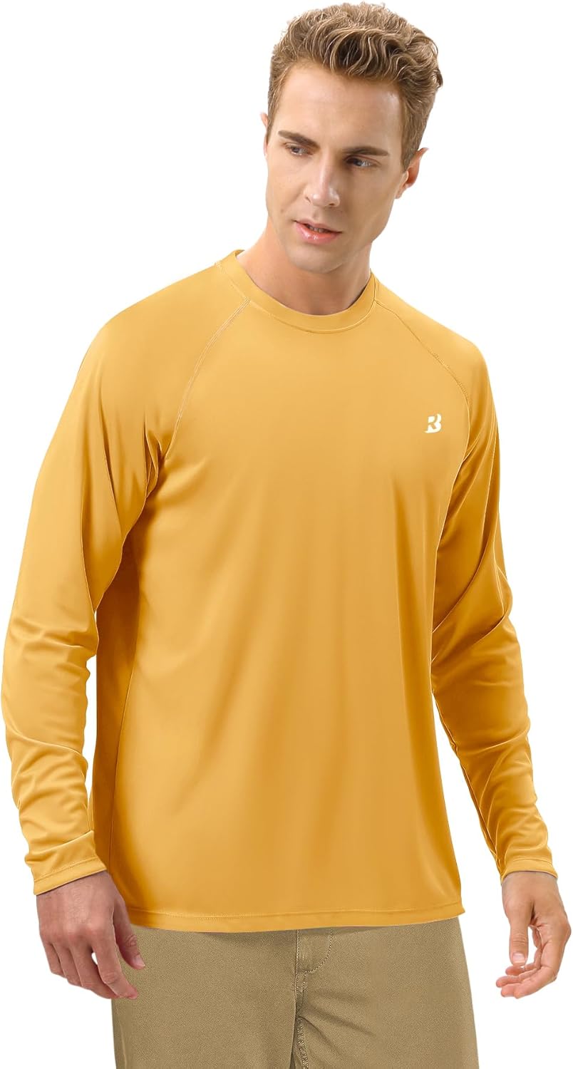 Roadbox Men's UV Sun Protection Shirt - UPF 50+ Long Sleeve Rash Guard for Fishing, Hiking, Swimming