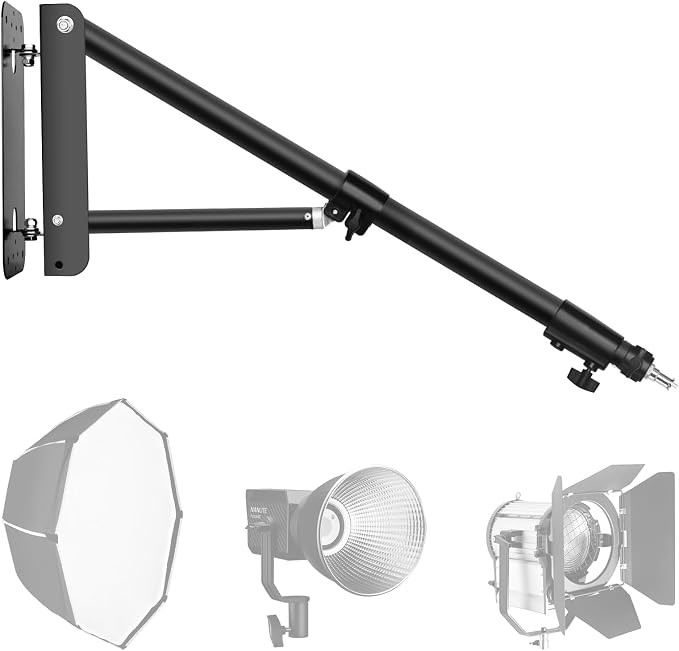 EMART Ring Light Wall Mount Boom Arm, Adjustable 51in/130cm Mounted Overhead