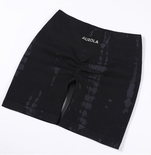 AUROLA Serpent Seamless Scrunch Workout Shorts - Tummy Control, Squat Proof, Ribbed Design, Active Gym Wear
