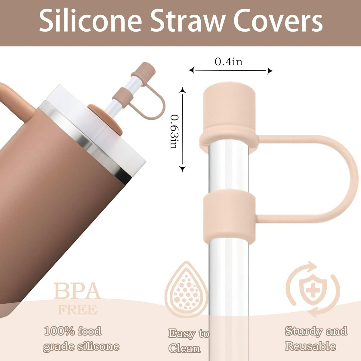 Skiennix Silicone Straw Covers - Reusable Caps for Stanley 30 & 40 Oz Tumblers | Colorful 6PCS Set