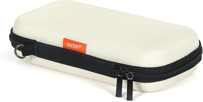 Off White Small Travel Electronic Organizer Case - Universal Hard Carrying Case Portable Storage Pouch Bag for Tech Accessories, Cable, Cord, MP3 Players, Card, Car Key Cash, SD Card