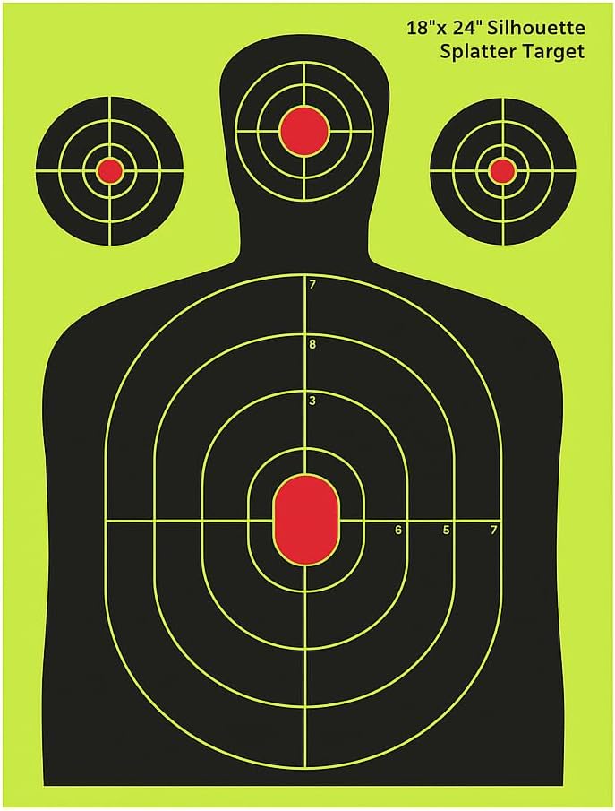 Splatter Targets 18x24 - Waterproof 5-Pack | High Visibility Reactive Paper for Rifles, Pistols & Shotguns