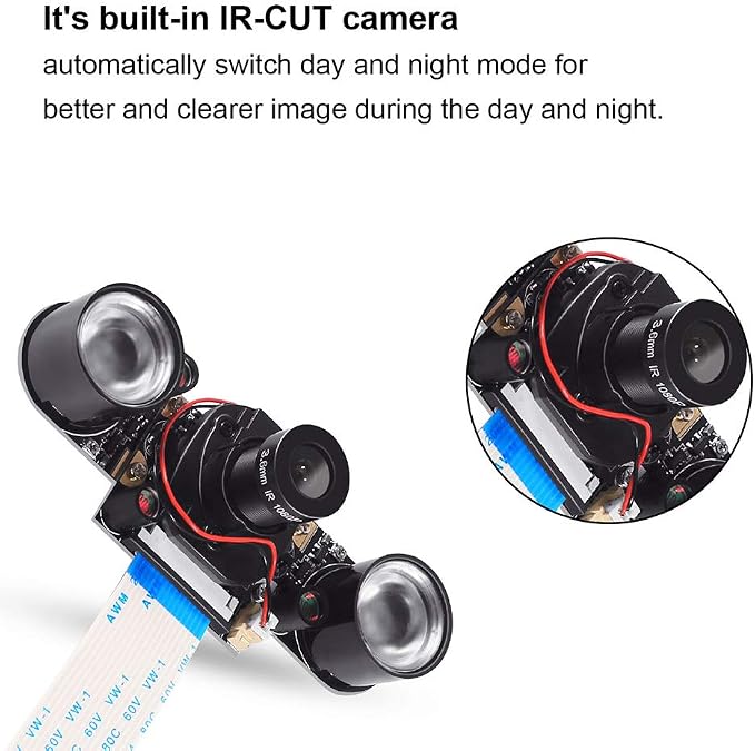 DORHEA Raspberry Pi 4 Camera Module Automatic IR-Cut Sensor Day/Night Vision
