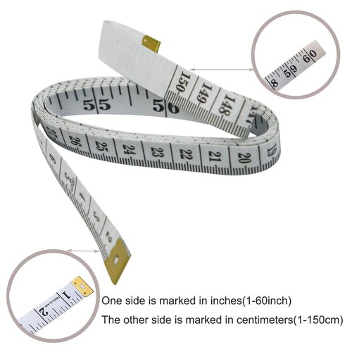 GDMINLO Soft Tape Measure - Flexible 60-Inch Body Sewing Ruler for Weight Loss & Medical Use | White