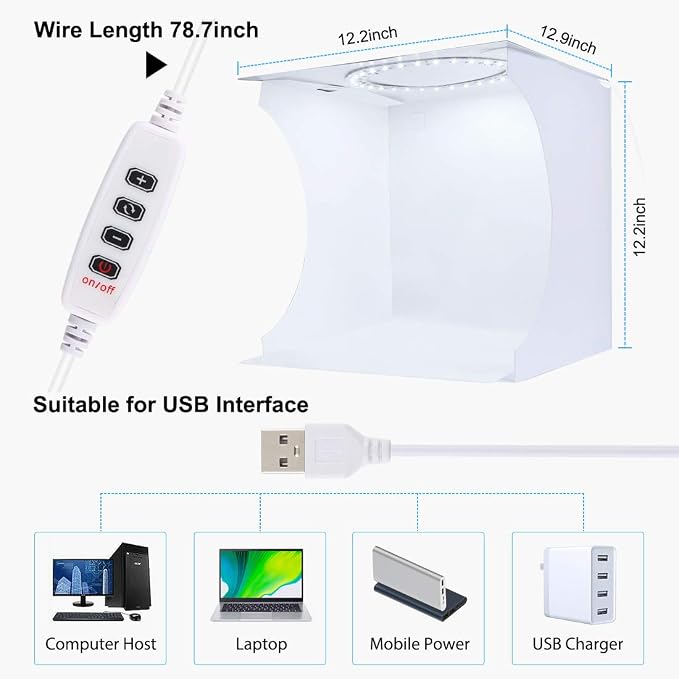 PULUZ 30cm Ring Light Photo Studio Light Box, Adjustable Portable Photography