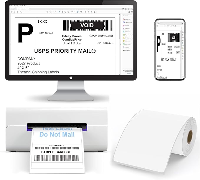 9527 Product 4x6 Blank Direct Thermal Shipping Labels