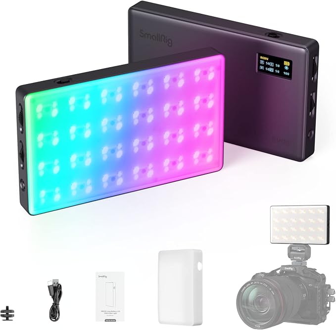 SmallRig RM120 RGB Video Light, 5000mAh 180 Minutes Portable Camera Light 7W
