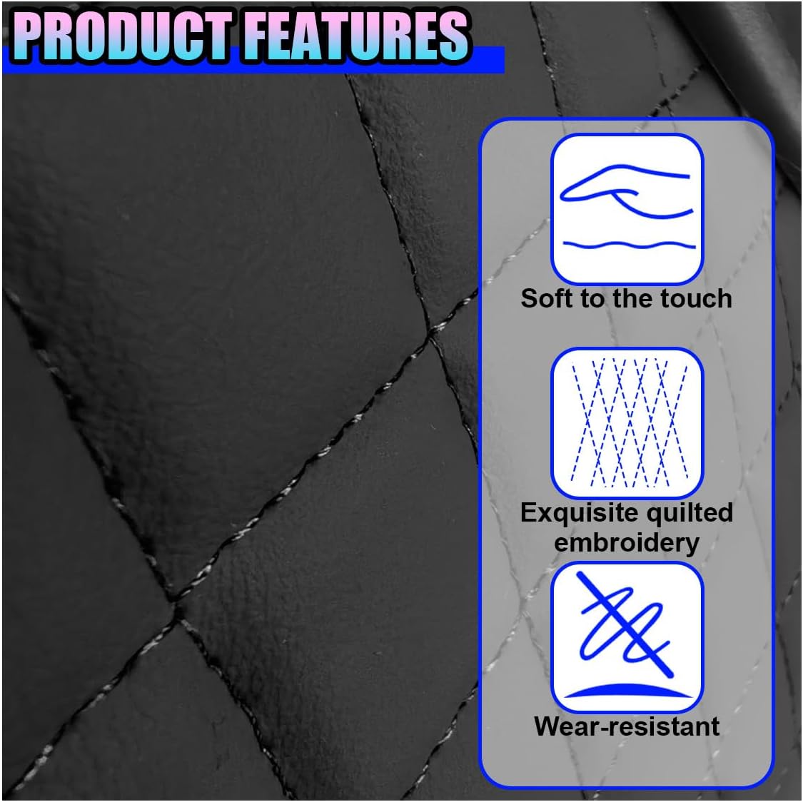 Leather Car Center Console Cover, Armrest Booster Cushion,BlackRed