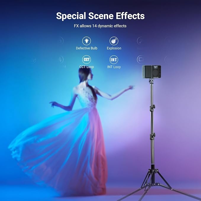 NEEWER BASICS BS40C Full RGB Magnetic Camera Video Light, 45W Boost Mode
