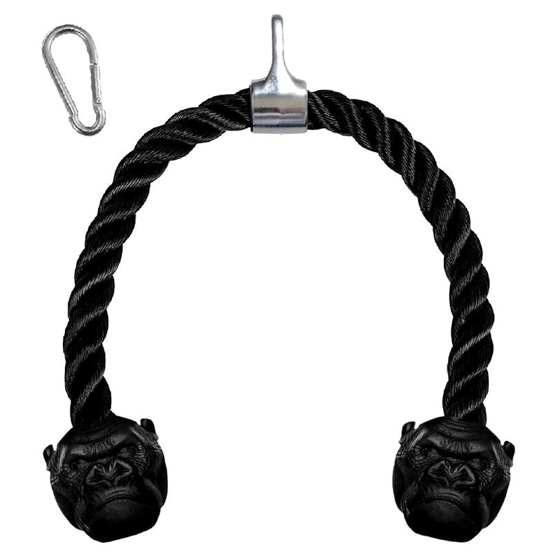 Trained Tricep Rope Pull Down Cable Gorilla Gripz, 27 Inch Rope Length, Easy to Grip & Non-Slip Cable Attachment for Gym Workout Exercise