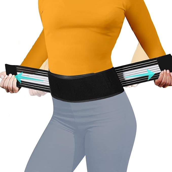 Lightweight Back Brace for Lower Back Pain Under Clothes - Relief from Sciatica, Hip and Spine Pain - Breathable & Adjustable Lumbar Support Belt for Home, Work and Exercise - Suitable for Women&Men