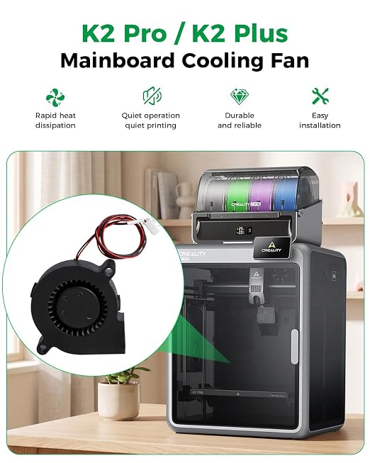 Creality Official K2 Pro/K2 Plus Mainboard Cooling Fan, 5015 Blower Fan 24V