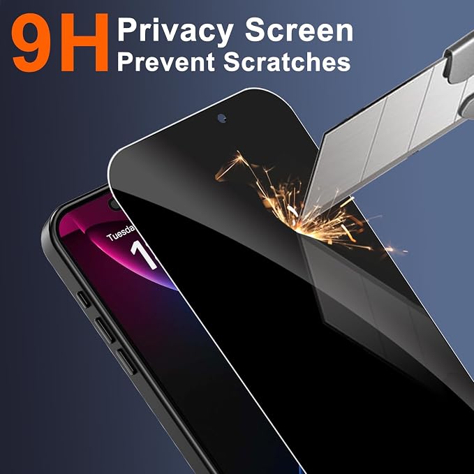 for iPhone 15 Pro Case with Privacy Screen Protector and Camera Protection