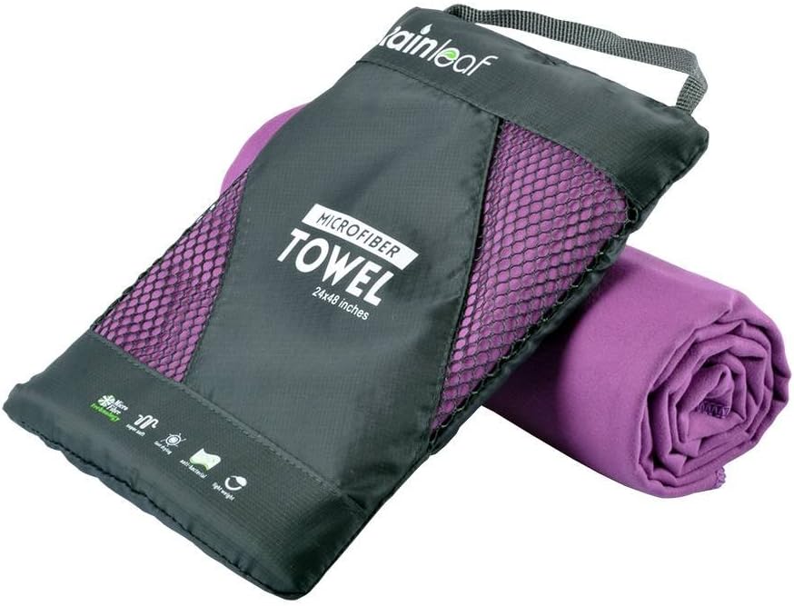 Rainleaf Microfiber Towel - Quick-Dry, Super Absorbent, Ultra Compact | Ideal for Travel, Gym, Camping, Beach