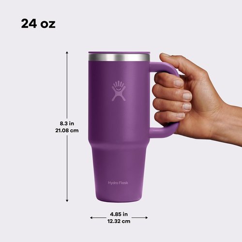 Hydro Flask Coffee Travel Tumbler Mug - Insulated Stainless Steel, Leak-Resistant 24 Oz Birch Gray