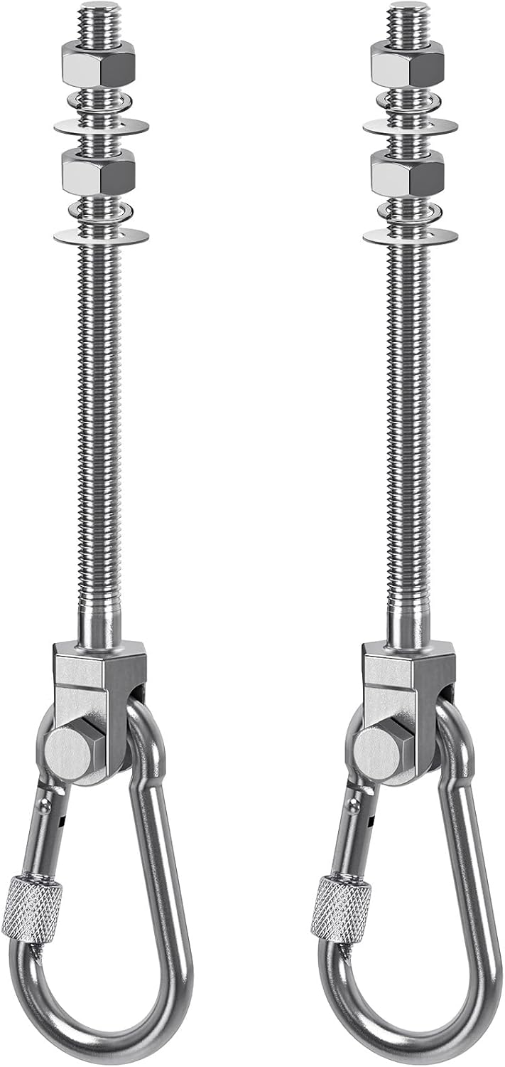 SELEWARE Heavy Duty Swing Hangers - 1500LB Capacity Stainless Steel Hooks for Wood/Steel Beams | 7" x M2/5" Porch Swing Hardware