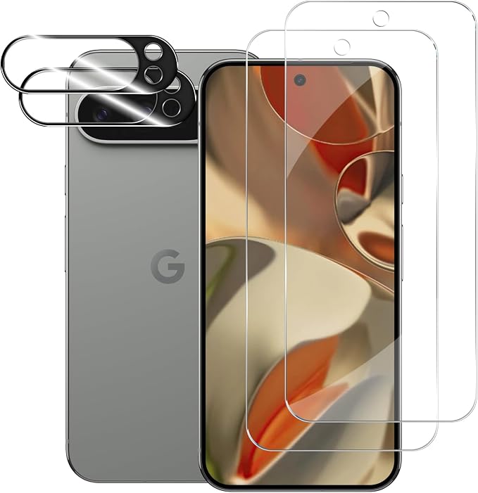 BIGFACE for Pixel 9 Pro XL Tempered Glass Screen Protector + Camera Lens